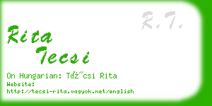 rita tecsi business card